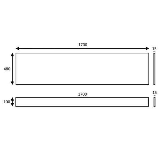 Oceana Pacific 1700mm Waterproof Front Panel - Envy Bathrooms Ltd