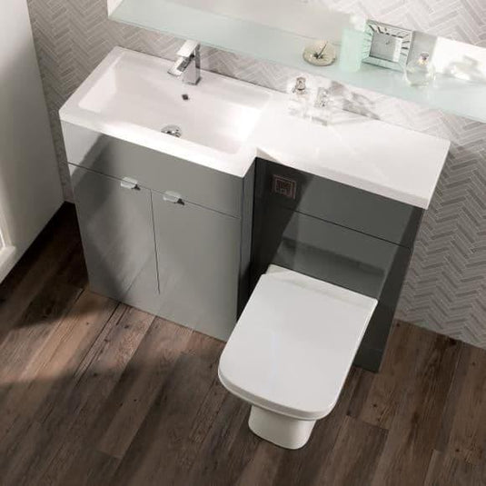 Oceana Rio 1200 Type A Furniture Set & Basin in Grey Gloss (LH) - Envy Bathrooms Ltd