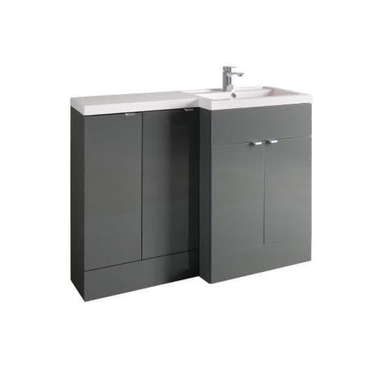 Oceana Rio 1200 Type A Furniture Set & Basin in Grey Gloss (LH) - Envy Bathrooms Ltd
