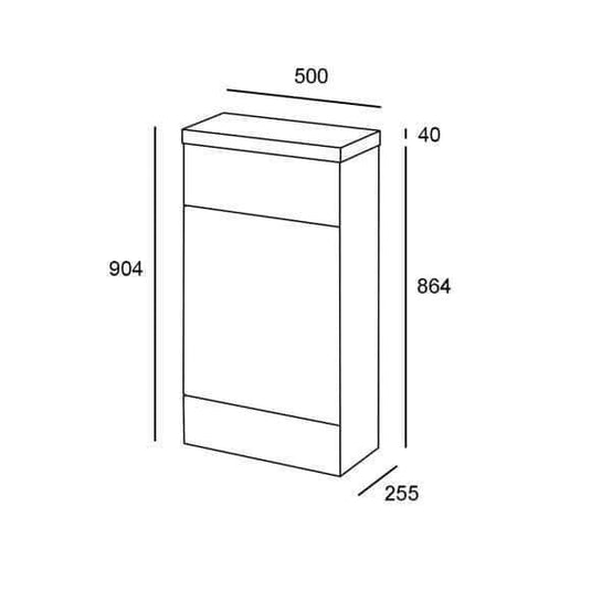 Oceana Rio 500mm WC Toilet Unit & Polymarble Worktop in Gloss White - Envy Bathrooms Ltd