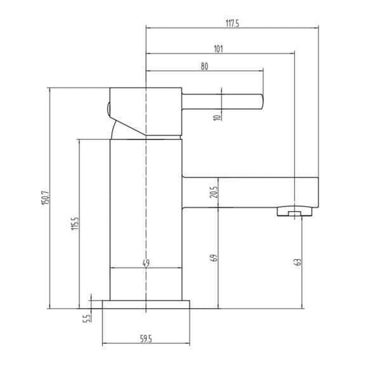 Oceana Wye Basin Monobloc Tap - Chrome Inc Sprung Basin Waste - Envy Bathrooms Ltd