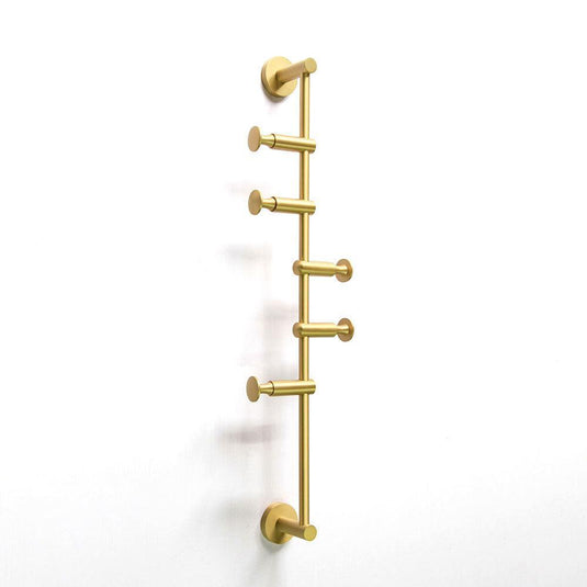 Origins Archer Vertical Rail With 5 Hooks - Satin Brass - Envy Bathrooms Ltd