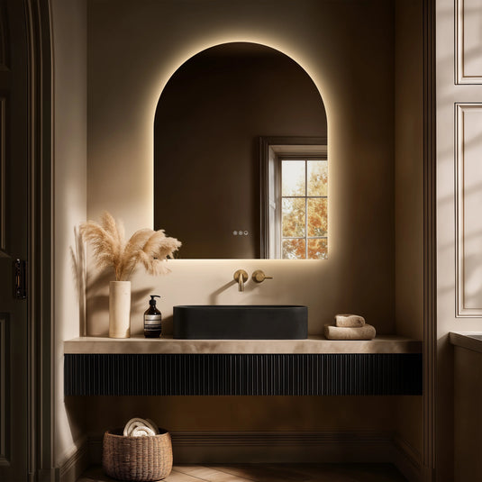 Origins Claris 800mm Arch Mirror - No Frame - CLR-01R810-03 - Envy Bathrooms Ltd