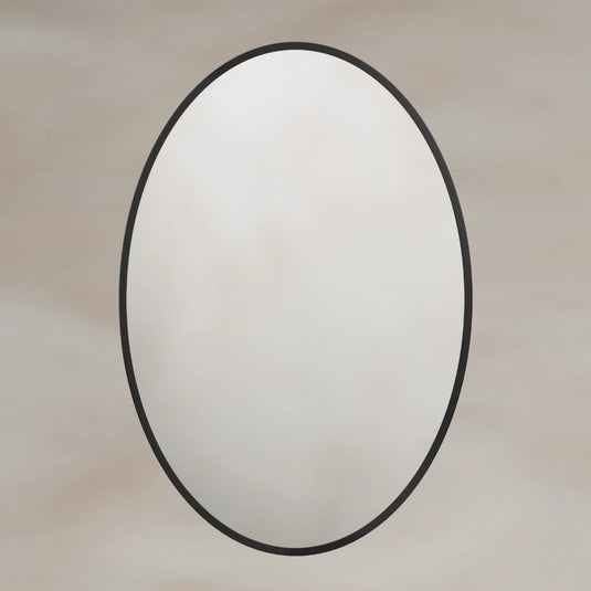 Origins Delphine 550mm Oval Mirror - Black - DEL-00V558-BK - Envy Bathrooms Ltd