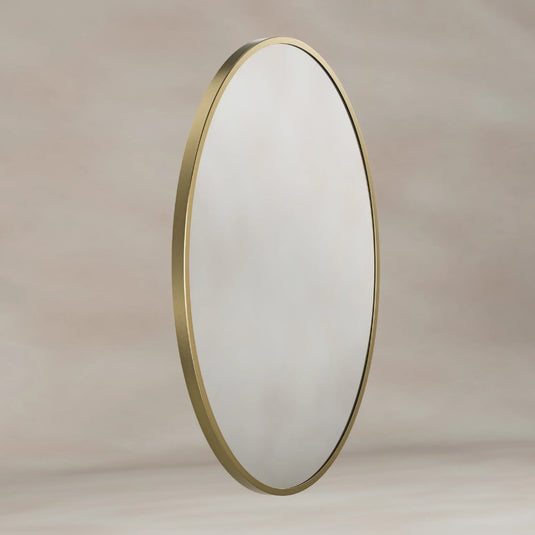 Origins Delphine 550mm Oval Mirror - Brushed Brass - DEL-00V558-BB - Envy Bathrooms Ltd