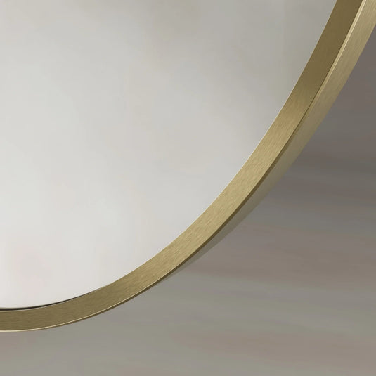 Origins Delphine 550mm Oval Mirror - Brushed Brass - DEL-00V558-BB - Envy Bathrooms Ltd