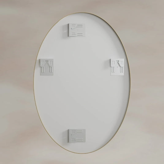 Origins Delphine 550mm Oval Mirror - Brushed Brass - DEL-00V558-BB - Envy Bathrooms Ltd