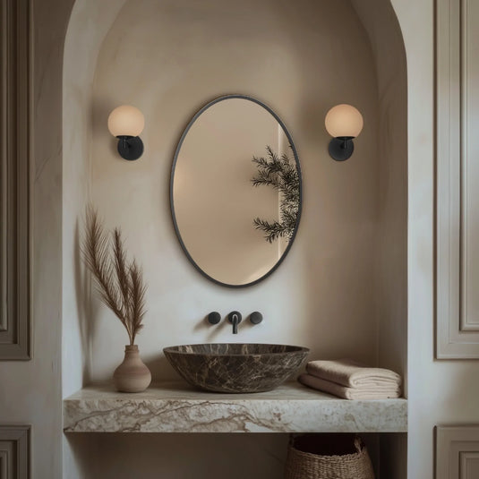 Origins Delphine 550mm Oval Mirror - Gunmetal - DEL-00V558-GM - Envy Bathrooms Ltd