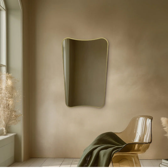 Origins Delphine 600mm Mirror - Brushed Brass - DEL-001069-BB - Envy Bathrooms Ltd