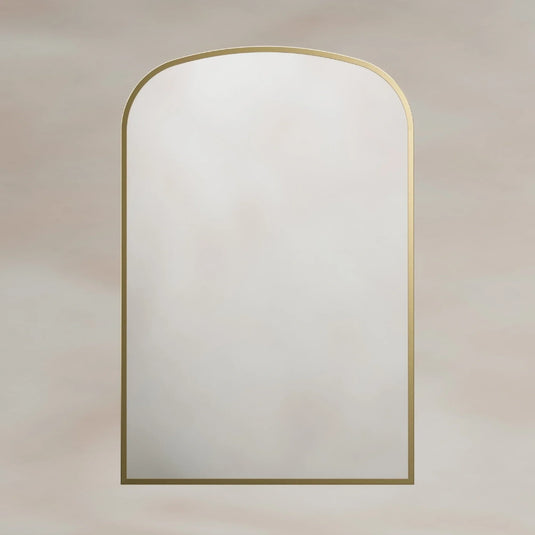 Origins Delphine 600mm Overmantel Arch Mirror - Brushed Brass - DEL-00R069-BB - Envy Bathrooms Ltd