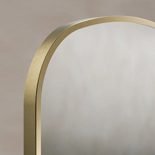Origins Delphine 600mm Overmantel Arch Mirror - Brushed Brass - DEL-00R069-BB - Envy Bathrooms Ltd