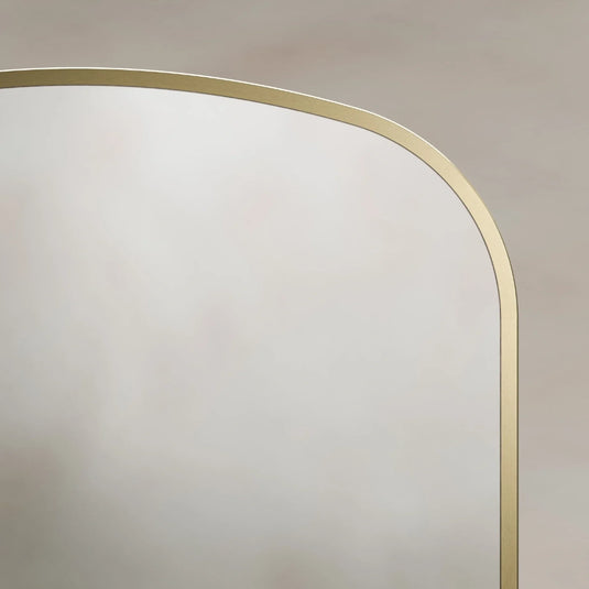 Origins Delphine 600mm Overmantel Arch Mirror - Brushed Brass - DEL-00R069-BB - Envy Bathrooms Ltd