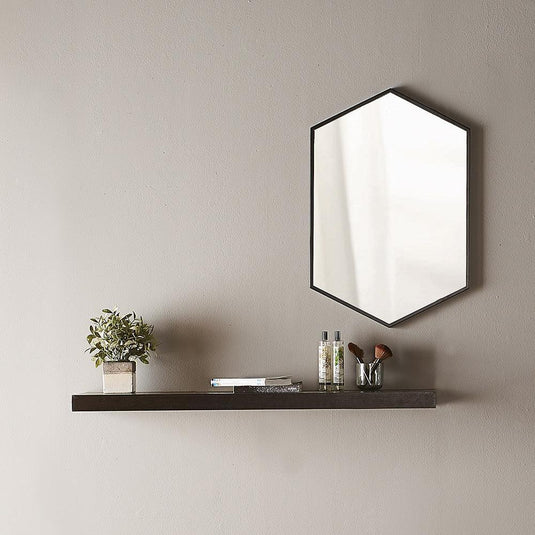 Origins Docklands 50 x 75cm Hexagonal Mirror - Black - Envy Bathrooms Ltd