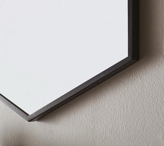 Origins Docklands 50 x 75cm Hexagonal Mirror - Black - Envy Bathrooms Ltd