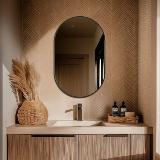 Origins Docklands 500mm Capsule Mirror - Gunmetal - DKL-00C058-GM - Envy Bathrooms Ltd