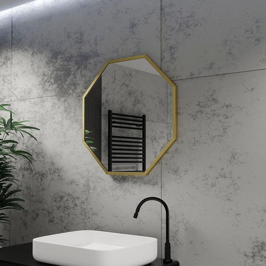 Origins Docklands Octagon Mirror 60 - Brushed Brass - Envy Bathrooms Ltd