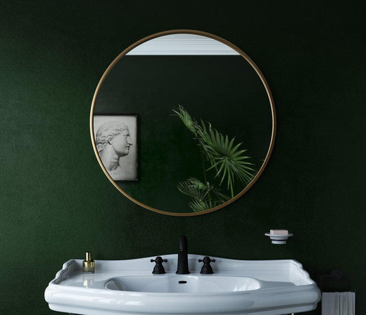 Origins Docklands Round Mirror 80cm - Brushed Brass - Envy Bathrooms Ltd