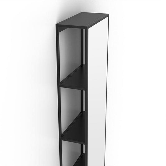 Origins Dockside Mirror With Open Shelving 140 - Black - Envy Bathrooms Ltd