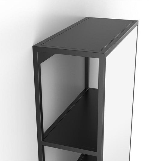 Origins Dockside Mirror With Open Shelving 30 - Black - Envy Bathrooms Ltd