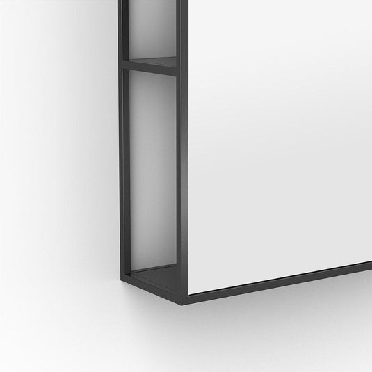 Origins Dockside Mirror With Open Shelving 50 - Black - Envy Bathrooms Ltd