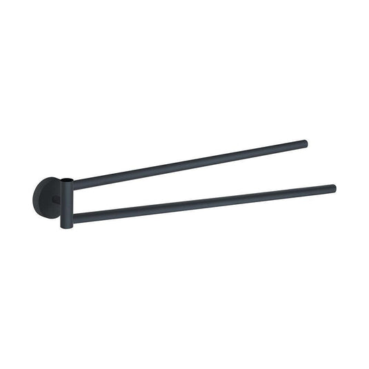 Origins Eros Double Swing Towel Rail - Black - Envy Bathrooms Ltd