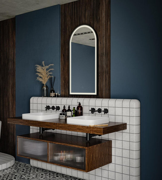 Origins Lomax Light Arch Mirror 40 - Black - Envy Bathrooms Ltd