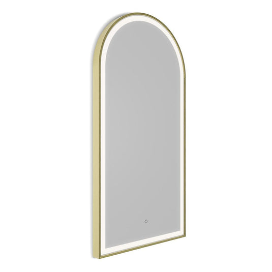 Origins Lomax Light Arch Mirror 50 - Brushed Brass - Envy Bathrooms Ltd