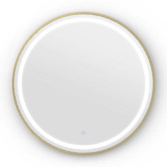 Origins Lomax Light Round Mirror 70 - Brushed Brass - Envy Bathrooms Ltd