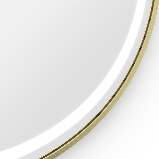 Origins Lomax Light Round Mirror 70 - Brushed Brass - Envy Bathrooms Ltd