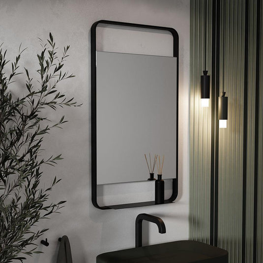 Origins Ludgate Mirror with Shelf 55 - Black - Envy Bathrooms Ltd