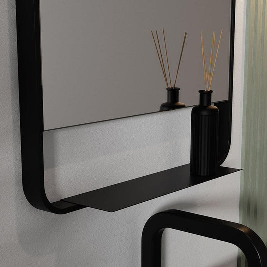 Origins Ludgate Mirror with Shelf 55 - Black - Envy Bathrooms Ltd