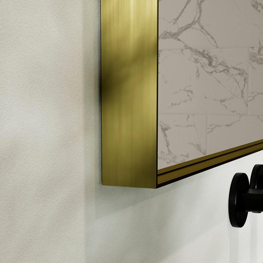 Origins Newington Rectangular Mirror 100 - Brushed Brass - Envy Bathrooms Ltd