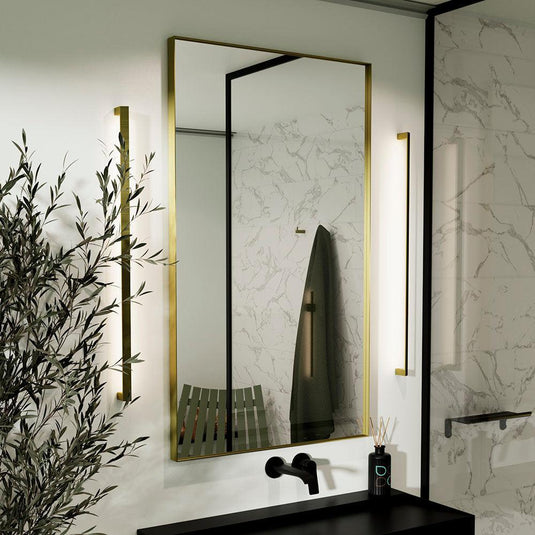 Origins Newington Rectangular Mirror 100 - Brushed Brass - Envy Bathrooms Ltd