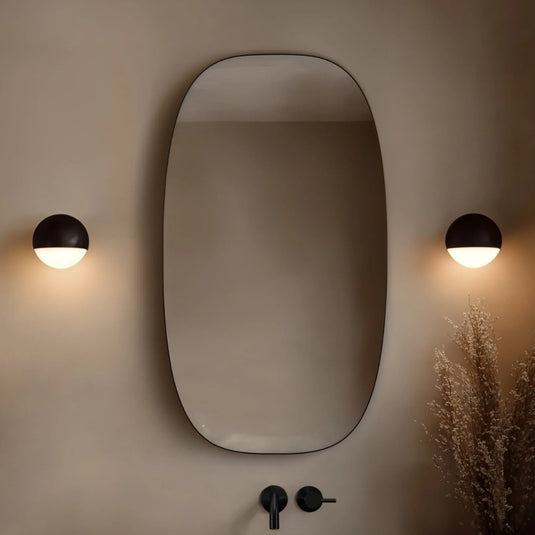 Origins Oslo 450mm Barrel Mirror - Black - OSL-00B458-BK - Envy Bathrooms Ltd