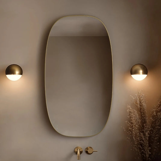 Origins Oslo 450mm Barrel Mirror - Brushed Brass - OSL-00B458-BB - Envy Bathrooms Ltd