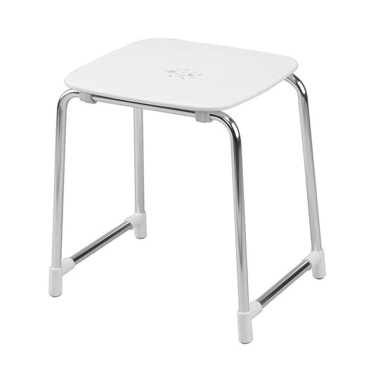 Origins Prima Classe Bathroom Stool - White/Chrome - Envy Bathrooms Ltd