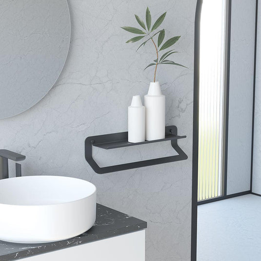 Origins Quick Towel Rail & Shelf 45cm - Black - Envy Bathrooms Ltd