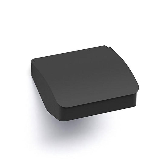 Origins S Cube Toilet Roll Holder with Flap - Black - Envy Bathrooms Ltd