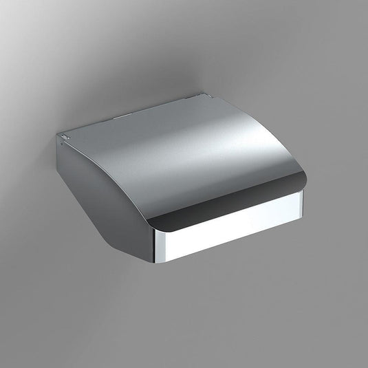 Origins S Cube Toilet Roll Holder with Flap - Chrome - Envy Bathrooms Ltd