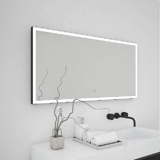 Origins Tate 120 x 70cm Rectangular Light Mirror - Black - Envy Bathrooms Ltd