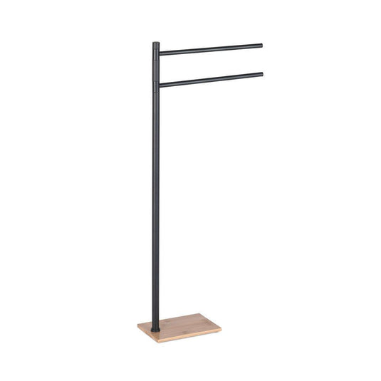 Origins Trilly Towel Stand - Black/Bamboo - Envy Bathrooms Ltd