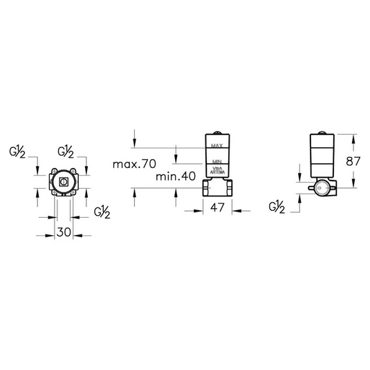 VitrA AquaCare Built-in Stop Valve (Concealed) - A41455 - Envy Bathrooms Ltd