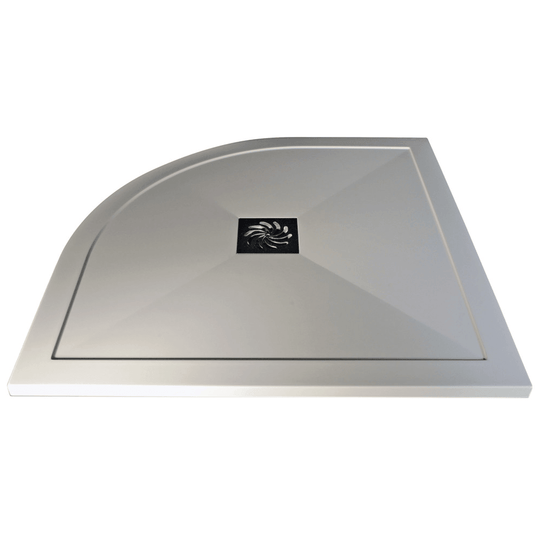 Poppy 25mm Ultra-Slim 1000mm x 800mm Offset Quadrant Tray & Waste (RH) - RUBY3868 - Envy Bathrooms Ltd