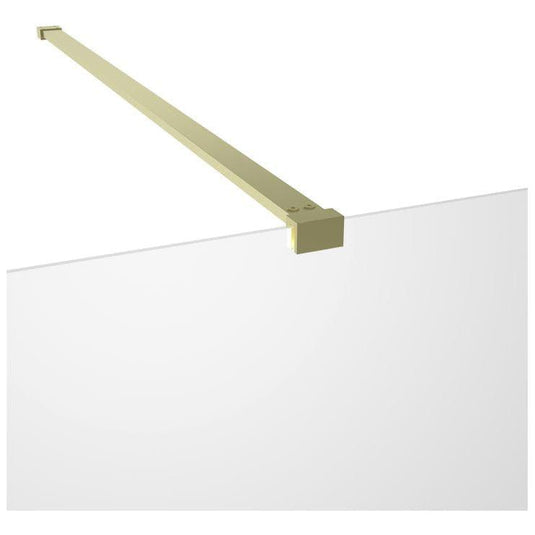 Poppy Apollo 1100mm Wetroom Panel & Support Bar - Brushed Brass - RUBY108938 - Envy Bathrooms Ltd