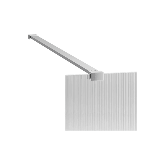 Poppy Apollo 900mm Fluted Wetroom Panel & Side Panel Arm - Chrome - RUBY107535 - Envy Bathrooms Ltd