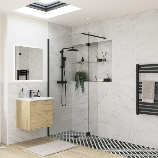 Poppy Apollo Optional 300mm Wetroom Splash Panel - Black - RUBY107551 - Envy Bathrooms Ltd