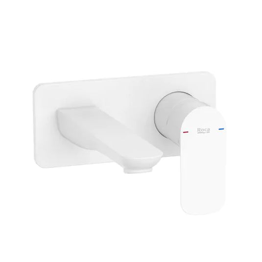 Roca Cala Wall Mounted Basin Mixer Tap Matt White | A5A356EB00