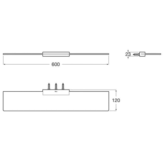 Roca Hotels 600mm Glass Shelf Matt Black | A817592C40