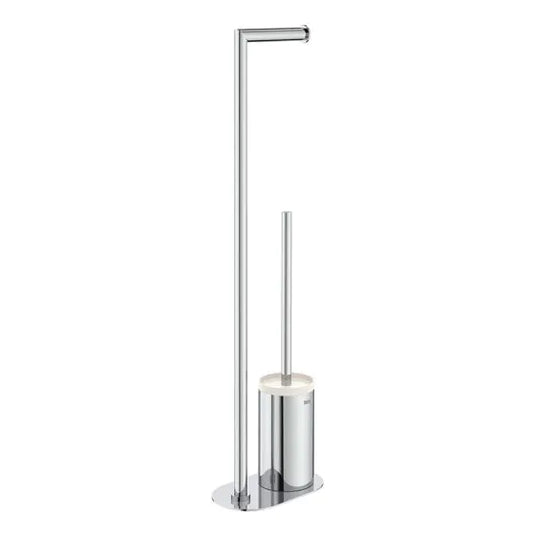 Roca Hotels Round Toilet Brush and Toilet Roll Holder Chrome | A817588C00