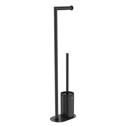 Roca Hotels Round Toilet Brush and Toilet Roll Holder Matt Black | A817588C40